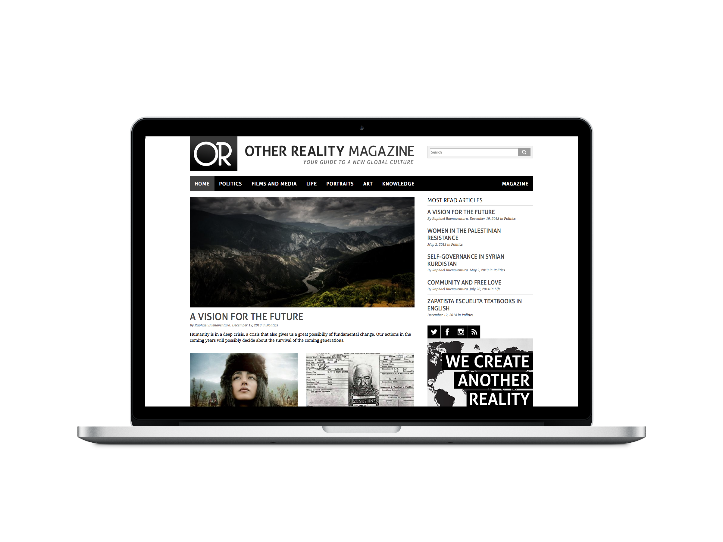 Other Reality Magazine Website